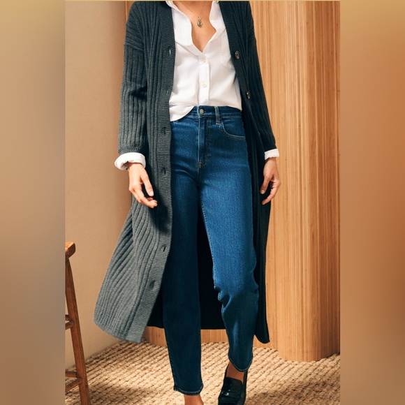 Faherty Jackson Sweater Duster Dress - ash Heather - M - Picture 2 of 7